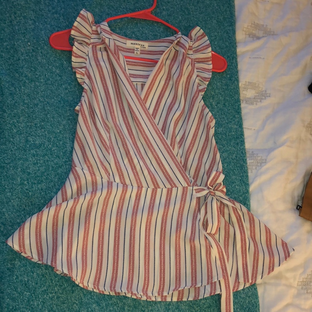 Wrap striped tank top